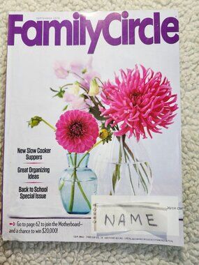 Family Circle Magazine September 2010 Pink Flower Vases Cover Payless Ad